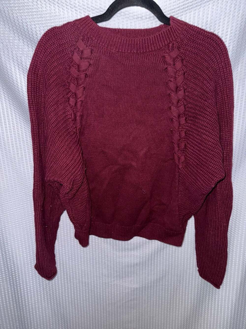Simply Vera Vera Wang Women's Maroon Ribbed Knit Sweater Size M